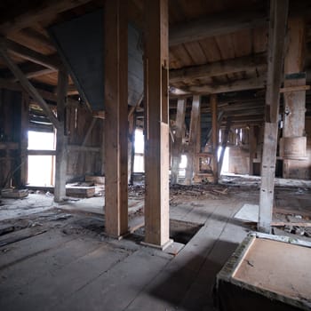 ruins of a very heavily polluted industrial factory, industrial series