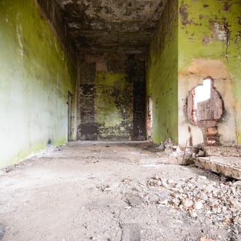 ruins of a very heavily polluted industrial factory, industrial series