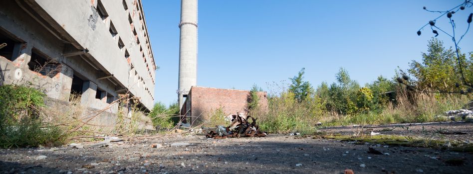 ruins of a very heavily polluted industrial factory, industrial series
