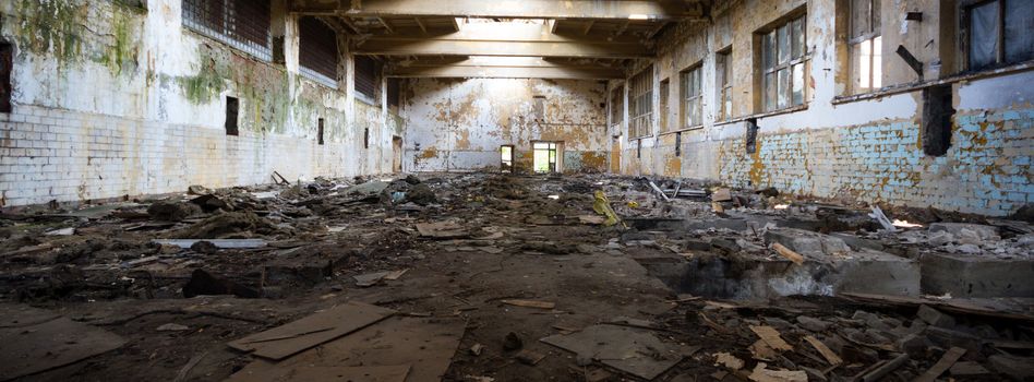 ruins of a very heavily polluted industrial factory, industrial series