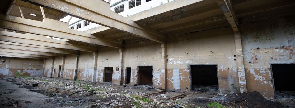 ruins of a very heavily polluted industrial factory, industrial series