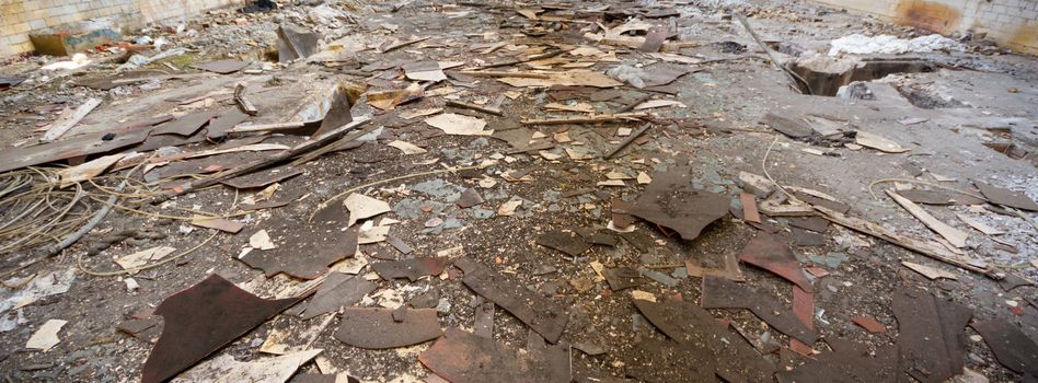 ruins of a very heavily polluted industrial factory, industrial series