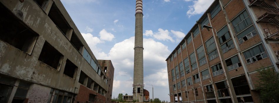 ruins of a very heavily polluted industrial factory, industrial series