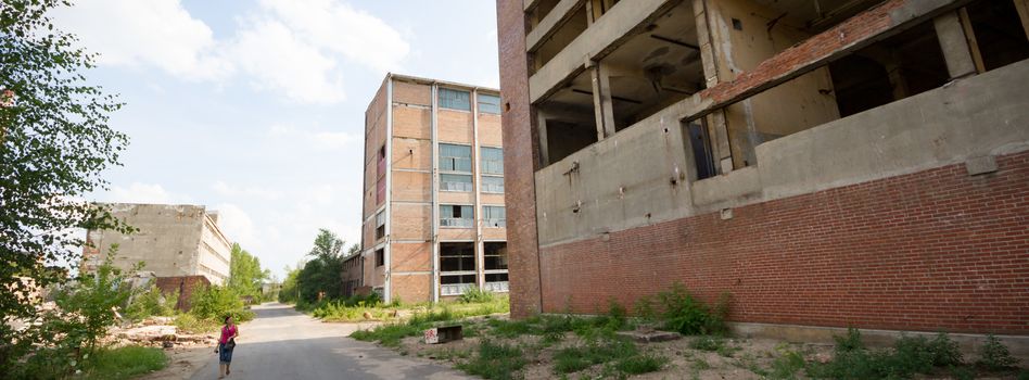 ruins of a very heavily polluted industrial factory, industrial series