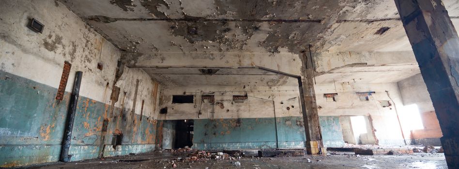 ruins of a very heavily polluted industrial factory, industrial series