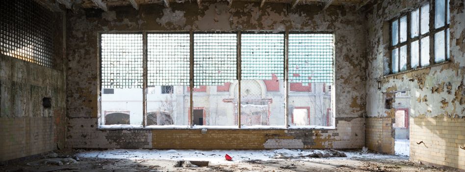 ruins of a very heavily polluted industrial factory, industrial series