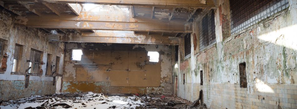 ruins of a very heavily polluted industrial factory, industrial series