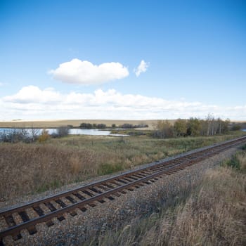 view of the railway track on a sunny day