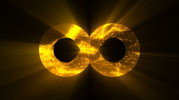 Abstract background with futuristic infinity sign. Digital background. 3d rendering