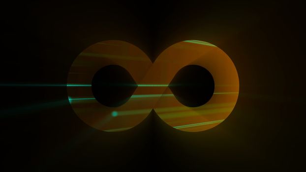 Abstract background with futuristic infinity sign. Digital background. 3d rendering