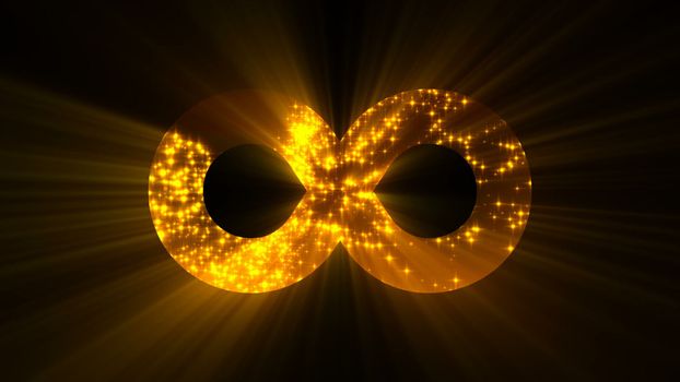 Abstract background with futuristic infinity sign. Digital background. 3d rendering