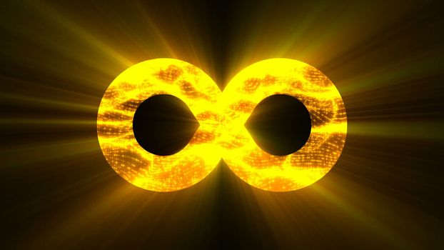 Abstract background with futuristic infinity sign. Digital background. 3d rendering