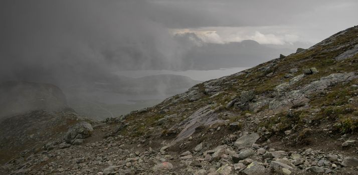 Europe nature - lakes mountains and sky for hiking