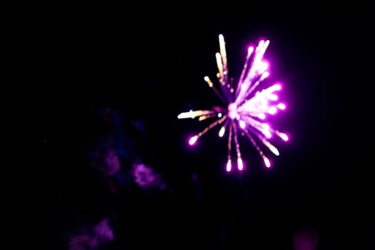 fireworks out of focus bokeh beautiful explosion on black background