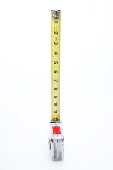 construction mesuring tape set at a length of twelve inch