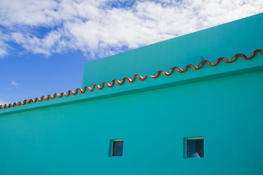 detail shot of part of a building in mexico