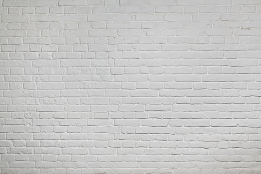 Old white painted brick wall background texture