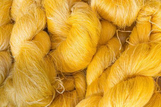 Pile Processed Gold Raw silk Thread or Yarn as Pattern Background