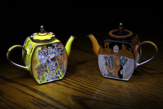 porcelain teapot studio quality black background