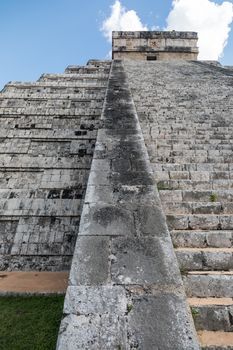 Mayan El Castillo Pyramid at the Archaeological Site in Chichen Itza, Mexico