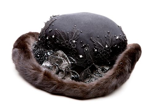 Winter Black Furl Hat Vintage