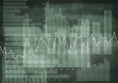 Background conceptual image with market graphs and diagrams