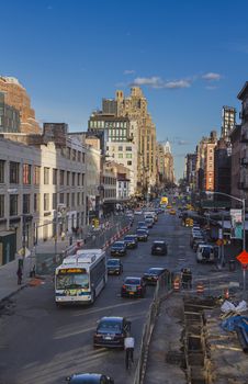 Busy street of new york city