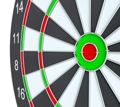 Dart board, isolated on white background . 3d illustration