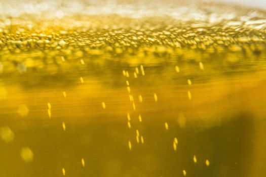 beer bubbles close-up macro photo of delicious beer