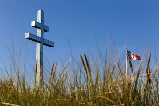 The Lorraine cross at Juno Beach, France
