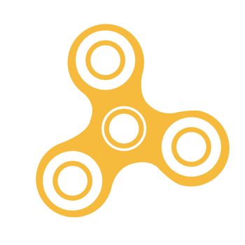 Spinner icon - toy for stress relief and improvement of attention span. Isolated sign symbol. Hand fidger spinner.