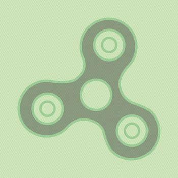 Spinner icon - toy for stress relief and improvement of attention span. Isolated sign symbol. Hand fidger spinner.
