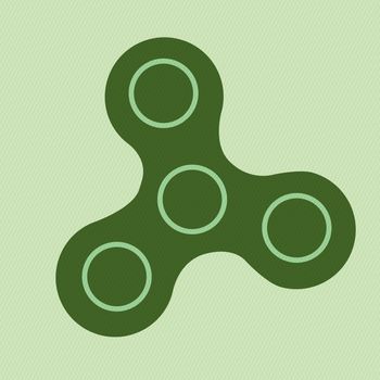 Spinner icon - toy for stress relief and improvement of attention span. Isolated sign symbol. Hand fidger spinner.
