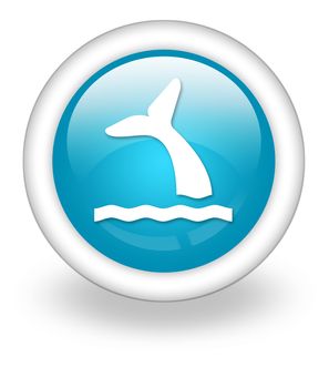 Icon, Button, Pictogram with Whale symbol