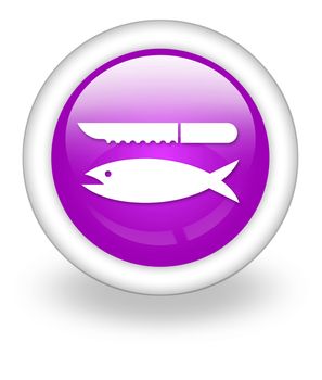 Icon, Button, Pictogram with Fish Cleaning symbol