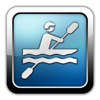 Icon, Button, Pictogram with Kayaking symbol