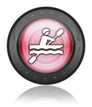 Icon, Button, Pictogram with Kayaking symbol