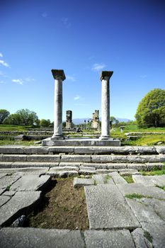 Ruins of ancient Greece near Thessaloniki in Phillipi