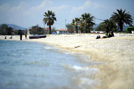 Sea and beach on summer sunny day