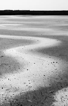 Black and white background of irregular shape