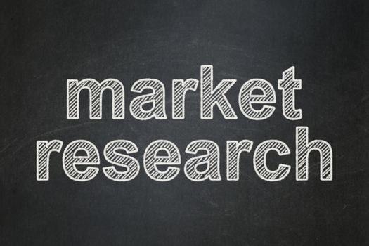 Advertising concept: text Market Research on Black chalkboard background