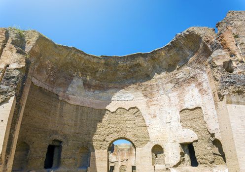 Baths of Caracalla, ancient ruins of roman public thermae built by Emperor Caracalla in Rome, Italy