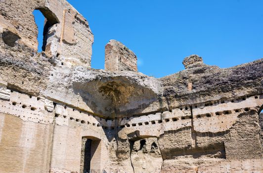 Baths of Caracalla, ancient ruins of roman public thermae built by Emperor Caracalla in Rome, Italy