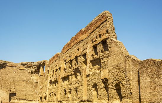Baths of Caracalla, ancient ruins of roman public thermae built by Emperor Caracalla in Rome, Italy