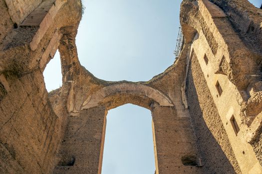 Baths of Caracalla, ancient ruins of roman public thermae built by Emperor Caracalla in Rome, Italy