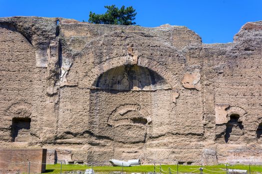 Baths of Caracalla, ancient ruins of roman public thermae built by Emperor Caracalla in Rome, Italy