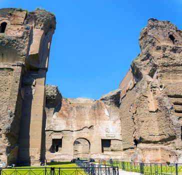 Baths of Caracalla, ancient ruins of roman public thermae built by Emperor Caracalla in Rome, Italy