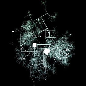 Transport System of a City Growing and Expanding