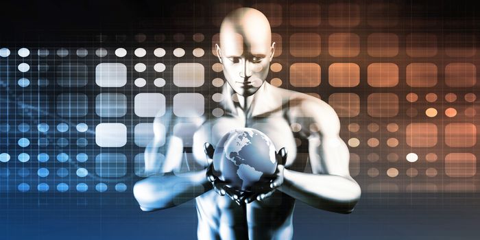 Technology Background Design with Moving Data Concept