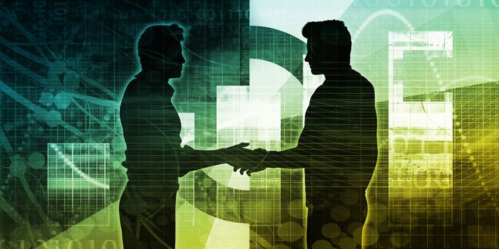 Sales Meeting with Businessmen Shaking Hands as Abstract